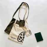 Polar Bear Print Canvas One Shoulder Messenger Bag