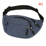 Men Women Fanny Pack Outdoor Sports Running Waist Bag Canvas Travel Phone Bag
