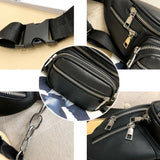 Men Women PU Leather Waist Bum Bag Unisex Solid Cell Phone Holder Belt Fanny Pac