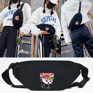 Men Women Food Print Waist Bag Casual Large Capacity Sports Chest Pouch