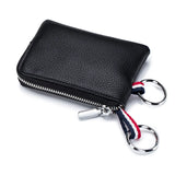 Men Women Cowhide Leather Zipper Mini Purses Wallets