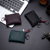 Men Women Cowhide Leather Zipper Mini Purses Wallets