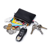 Men Women Cowhide Leather Zipper Mini Purses Wallets