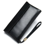 Men Women Leather Clutch Retro High-Capacity Multi-Card Wallet