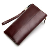 Men Women Leather Clutch Retro High-Capacity Multi-Card Wallet