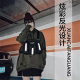 Harajuku Hip Hop Tactical Techwear Backpack Chest Bag Reflective Mochila