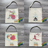 KAPITAL Vintage Canvas Oil Painting Couple Shoulder Bag