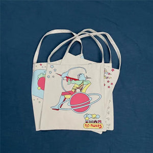 KAPITAL Vintage Canvas Oil Painting Couple Shoulder Bag