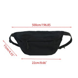 Men Women Large Capacity Canvas Fanny Pack Harajuku Solid Zipper Waist Bag
