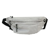 Men Women Large Capacity Canvas Fanny Pack Harajuku Solid Zipper Waist Bag