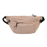 Men Women Large Capacity Canvas Fanny Pack Harajuku Solid Zipper Waist Bag