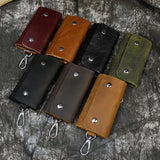 Leather Keycase Key Holder Crazy Horse Leather Wallets For Keys