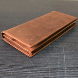 Men Women Leather Long Wallet High Zipper Long Purse