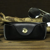 Men Women Leather Sunglass Bag Full Grain Leather Eyeglass Case