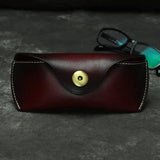 Men Women Leather Sunglass Bag Full Grain Leather Eyeglass Case