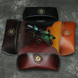 Men Women Leather Sunglass Bag Full Grain Leather Eyeglass Case