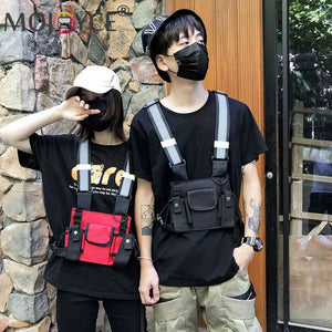 Men Women Phone Backpack Hip Hop Chest Knapsack Tactical Package