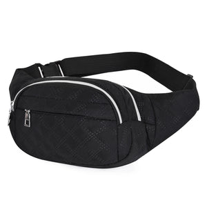 Quilted Waist Fanny Pack Multi-layer Large Capacity Crossbody Bag