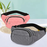 Quilted Waist Fanny Pack Multi-layer Large Capacity Crossbody Bag
