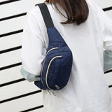 Quilted Waist Fanny Pack Multi-layer Large Capacity Crossbody Bag