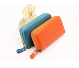 Men Women PU Leather Zipper Metal Rack Key Wallets