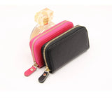 Men Women PU Leather Zipper Metal Rack Key Wallets