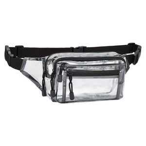 Clear Waterproof Waist Pack Transparent Zipper Closure Outdoor Waist Bag