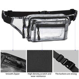 Clear Waterproof Waist Pack Transparent Zipper Closure Outdoor Waist Bag