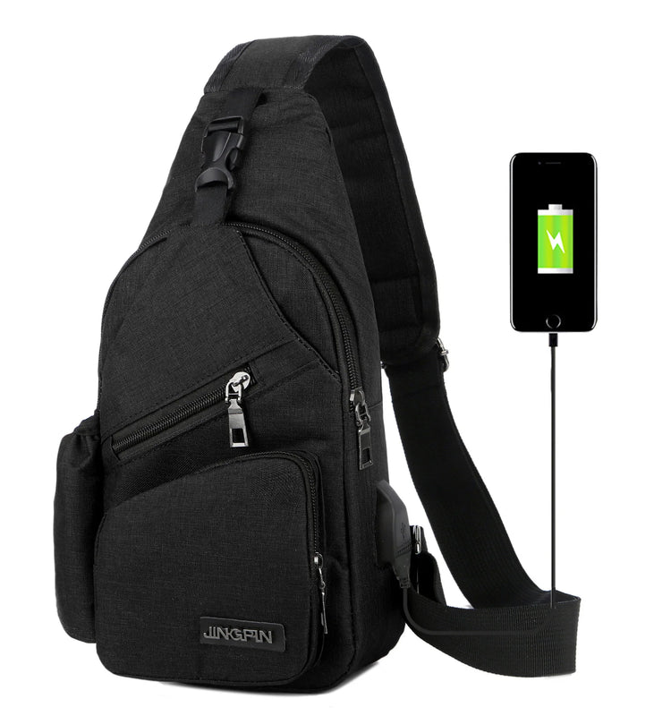 Men Women Shoulder Bag Nylon Sling Bag Chest Pack Crossbody