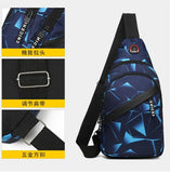 Men Women Shoulder Bag Canvas Sling Crossbody Outdoor Sport Chest Pack