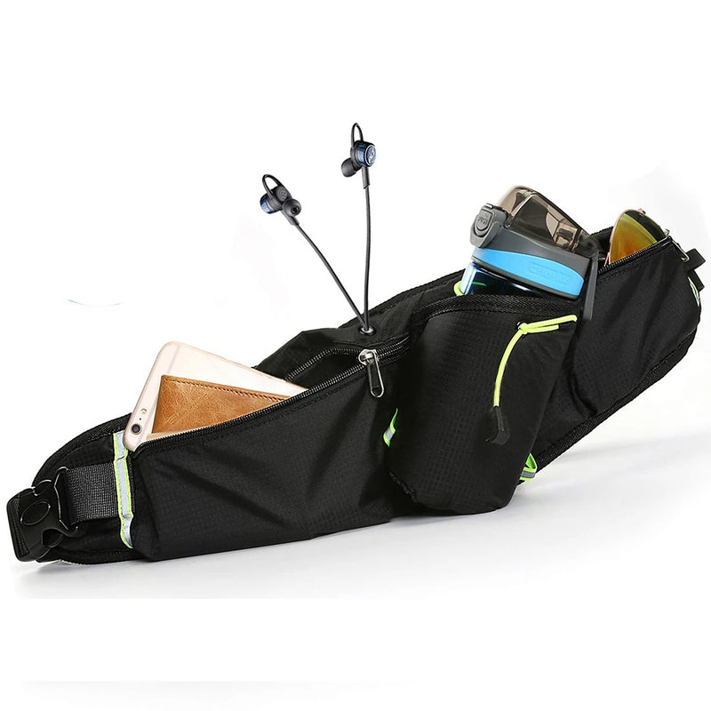 Chest Bag Reflective Stripe Waterproof Waist Bag with Water Bottle Holder