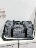 Letter Print Shoulder Crossbody Bag Large Capacity Yoga Handbag