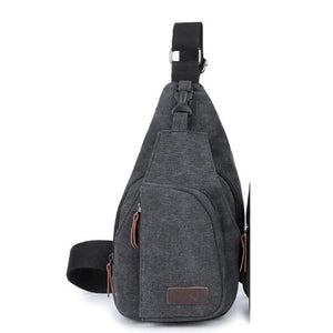 Vintage Canvas Leather Satchel Shoulder Sling Small Chest Bag Pack Travel