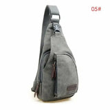 Vintage Canvas Leather Satchel Shoulder Sling Small Chest Bag Pack Travel