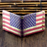 Vintage Retro Style U.S. Flag Leather Wallet