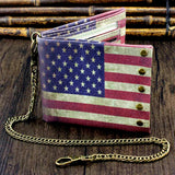 Vintage Retro Style U.S. Flag Leather Wallet