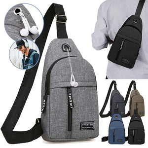 Men Women Canvas Chest Bag Streetwear Fanny Pack Hip Hop Crossbody Bags