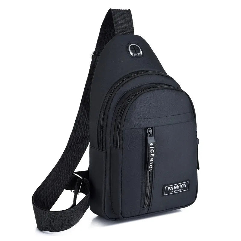 Men Women Canvas Chest Bag Streetwear Fanny Pack Hip Hop Crossbody Bags