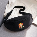 Cat Print Outdoor Sports Waist Bags Running Messenger Chest Bags