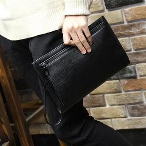 Men Business Clutch Bag PU Leather Envelope Handbag Briefcase