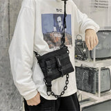 Men Multifunction Chest Bag with Plastic Chain Tactical Phone Bag