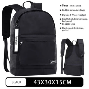 Men's College Laptop Backpack for Teenager Schoolbags Boys
