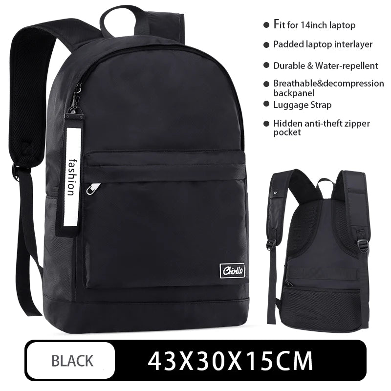 Men's College Laptop Backpack for Teenager Schoolbags Boys