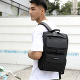 Men's Grey Waterproof Laptop Backpack College Business Travel Bag