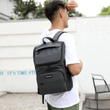 Men's Grey Waterproof Laptop Backpack College Business Travel Bag