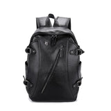 Men's USB Charging Waterproof Backpack PU Leather Travel Bag