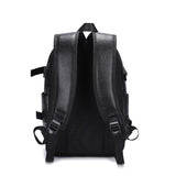 Men's USB Charging Waterproof Backpack PU Leather Travel Bag