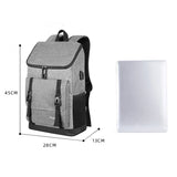 Men's Waterproof Travel Backpack Laptop 15.6 Inch USB Charging Gray Rucksack