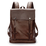 Men's Vintage PU Leather Backpack Anti Theft Waterproof Laptop Bag