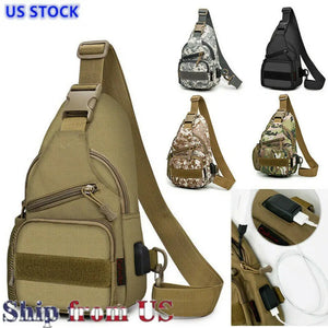 Men's Tactical Chest Pack Shoulder Bag Hiking Travel Crossbody Bag